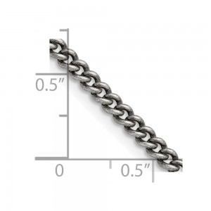 Stainless Steel Antiqued 4mm 24in Round Curb Chain