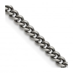 Stainless Steel Antiqued 4mm 22in Round Curb Chain