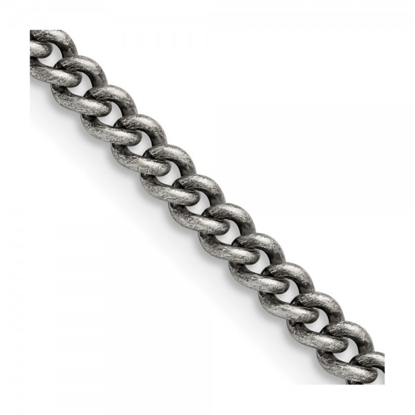 Stainless Steel Antiqued 4mm 30in Round Curb Chain