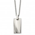 Stainless Steel 22in Polished Concave Rectangle Necklace