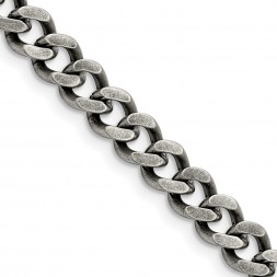 Stainless Steel Oxidized 7.5mm 24in Curb Chain