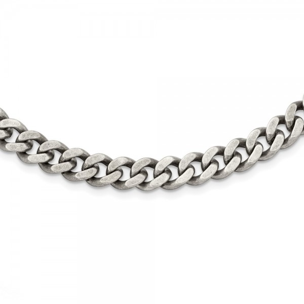 Stainless Steel Oxidized 9.25mm 20in Curb Chain