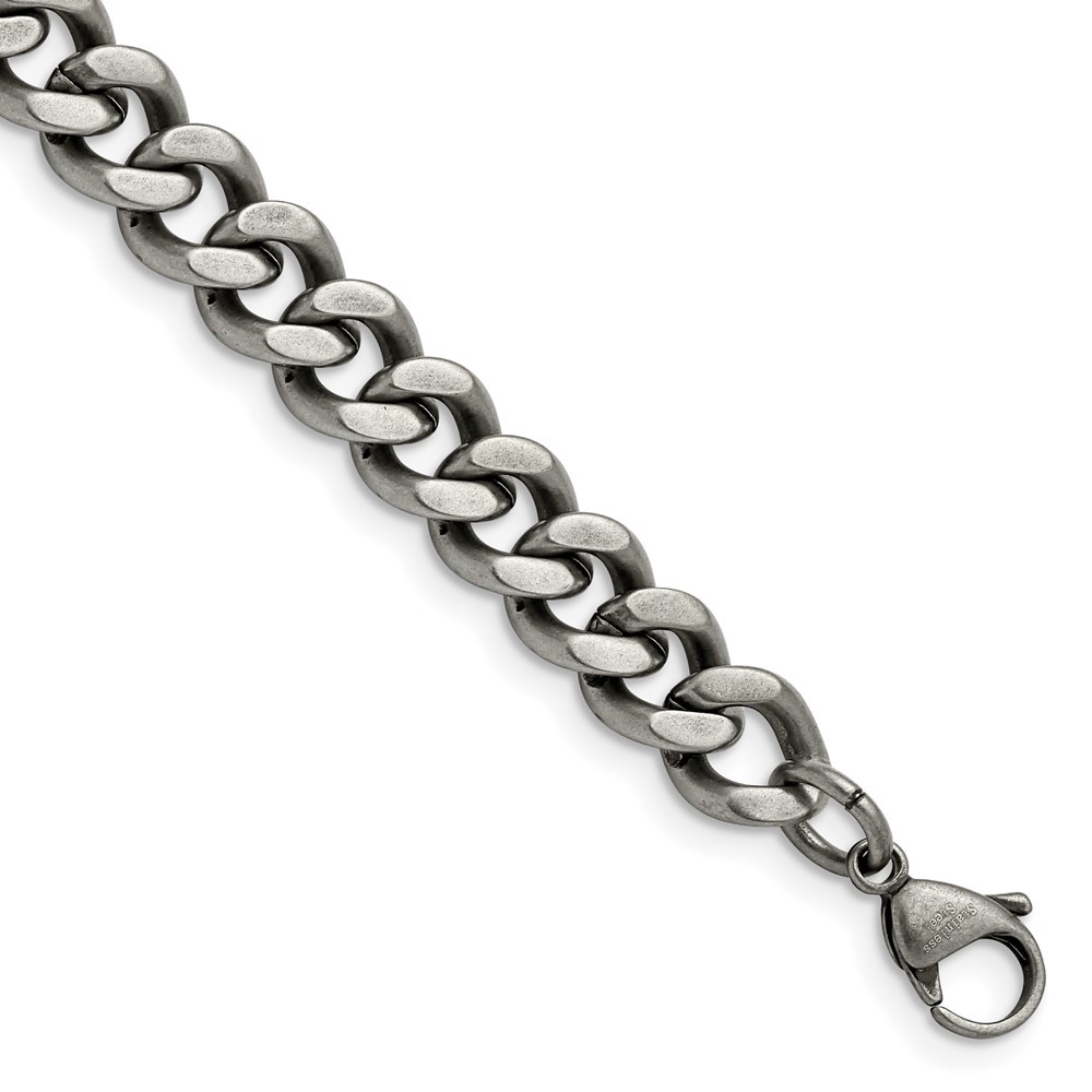 Stainless Steel Oxidized 9.25mm 8.5in Curb Chain