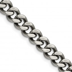 Stainless Steel Oxidized 9.25mm 24in Curb Chain