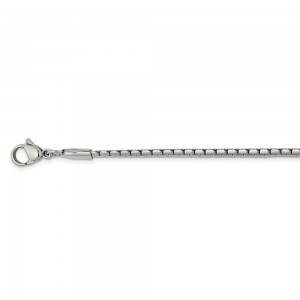 Stainless Steel Polished 2.5mm 22in Fancy Box Chain