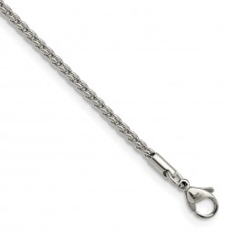 Stainless Steel Polished 2.5mm 9.5in Fancy Link Chain