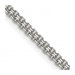 Stainless Steel Polished 3.1mm 18in Bismark Chain