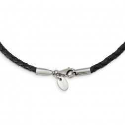 3mm Genuine Leather Weave 18in Necklace