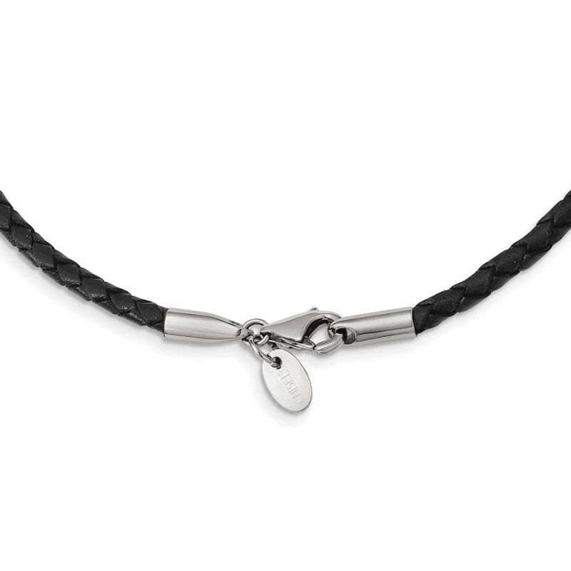 3mm Genuine Leather Weave 20in Necklace