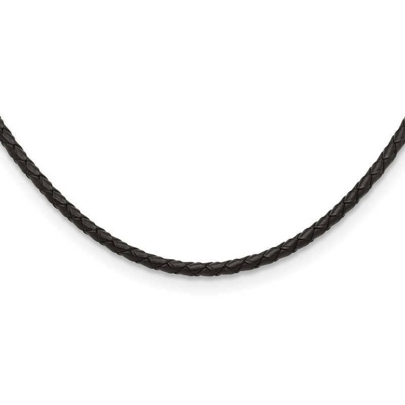 4mm Genuine Leather Weave 18in Necklace