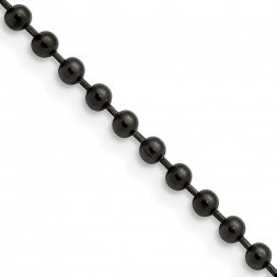 Stainless Steel Polished Black IP-plated 3mm 30in Ball Chain