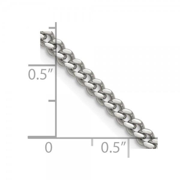 Stainless Steel Polished 4mm 22in Curb Chain