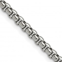 Stainless Steel Polished 3.9mm 18in Rounded Box Chain