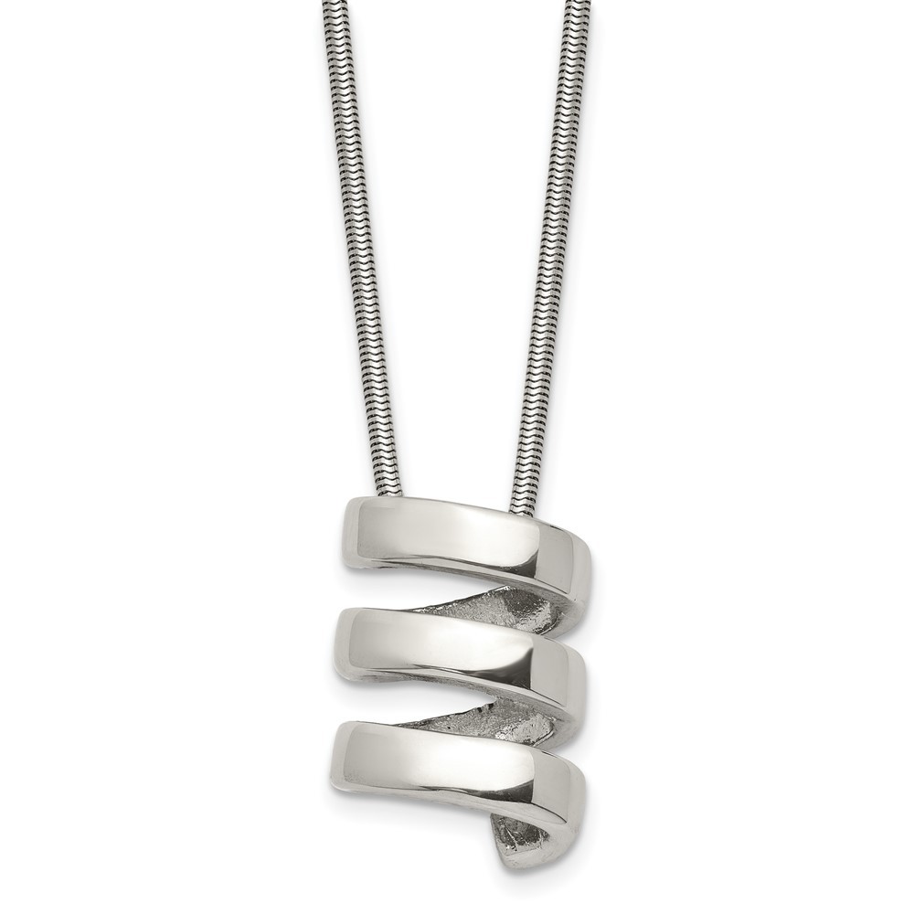 Stainless Steel Polished Fancy Twist 18in Necklace