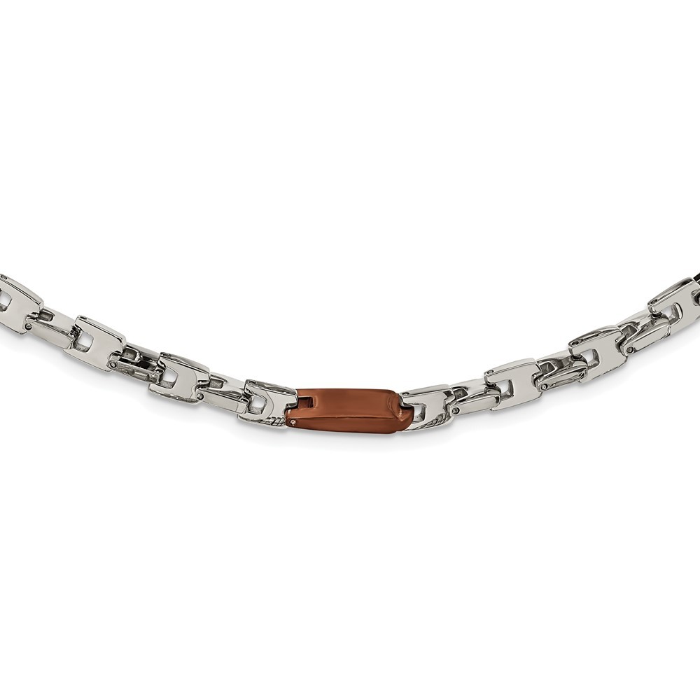 Stainless Steel Polished Brown IP-plated 24in Necklace