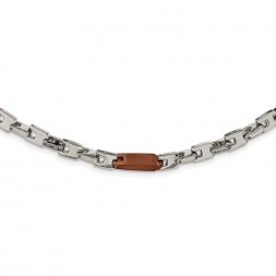 Stainless Steel Polished Brown IP-plated 24in Necklace