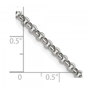 Stainless Steel Polished 3.9mm 30in Rolo Chain