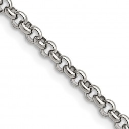 Stainless Steel Polished 3.9mm 24in Rolo Chain
