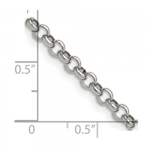Stainless Steel Polished 4.6mm 24in Rolo Chain