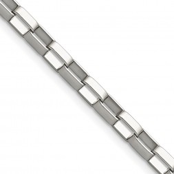 Stainless Steel Polished 4.8mm 30in Square Link Chain