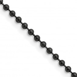 Stainless Steel Polished Black IP-plated 2.4mm 30in Ball Chain
