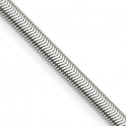 Stainless Steel Polished 4.2mm 24in Flat Snake Chain