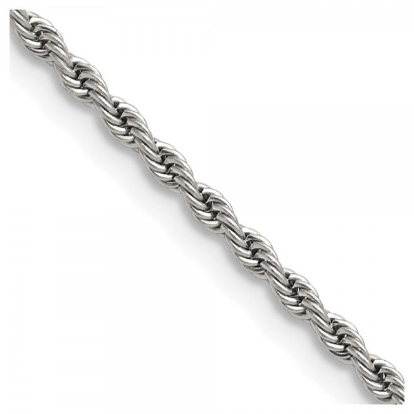 Stainless Steel Polished 2.4mm 30 inch Rope Chain