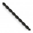 Stainless Steel Polished Black IP-plated 2.4mm 20 inch Rope Chain