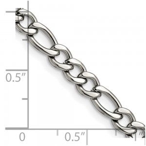 Stainless Steel Polished 5.3mm 20in Figaro Chain
