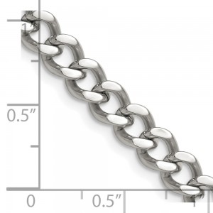 Stainless Steel Polished 7.5mm 22in Curb Chain