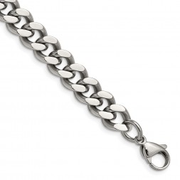 Stainless Steel Polished 9.5mm 7.75in Curb Chain