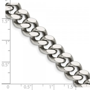 Stainless Steel Polished 13.75mm 22.5in Curb Chain