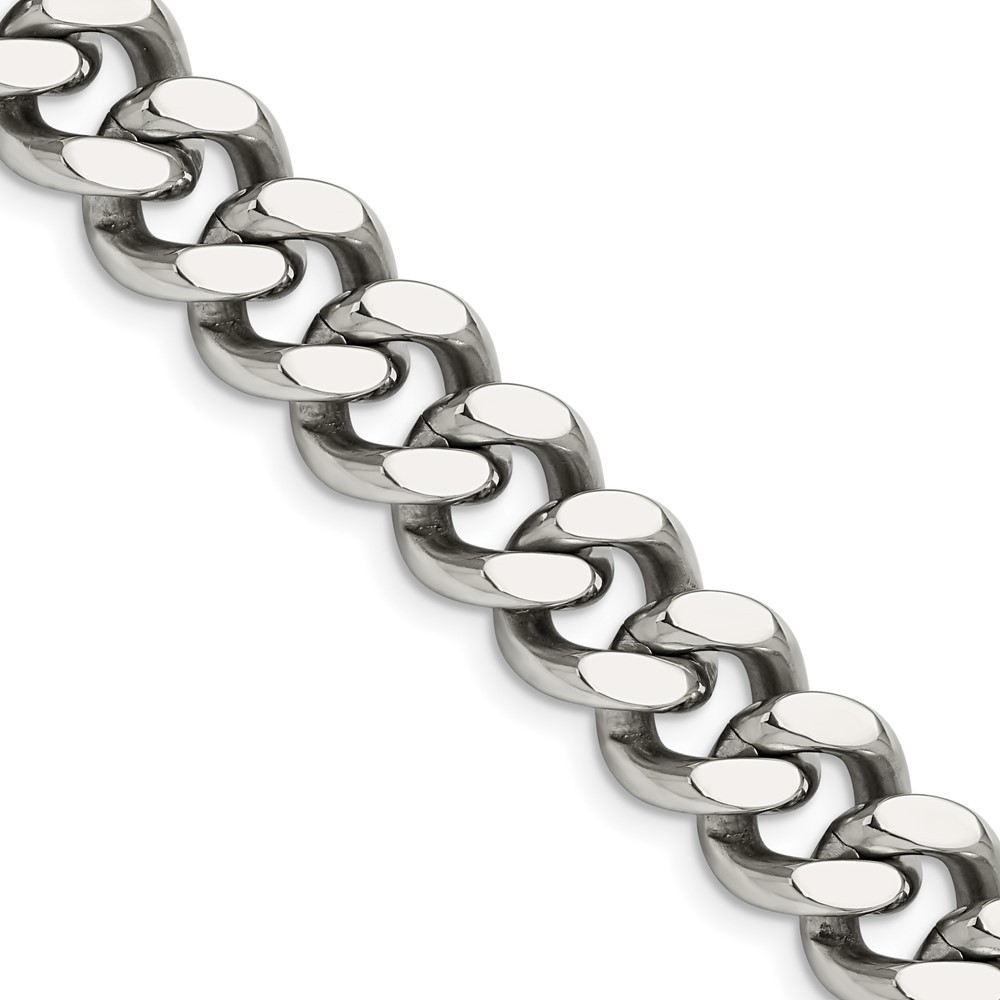 Stainless Steel Polished 13.75mm 24in Curb Chain