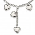 Stainless Steel 18in Polished Hearts Y Necklace