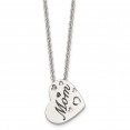 Stainless Steel Polished Enameled Mom Heart 20in Necklace