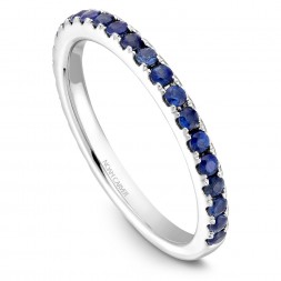 Noam Carver White Gold Stackable Ring With 24 Round Blue Sapphires
