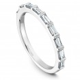 Noam Carver White Gold Stackable Ring With 9 Baguette Diamonds