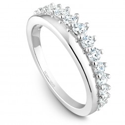 Noam Carver White Gold Stackable Ring With 15 Round Diamonds