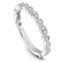 Noam Carver White Gold Stackable Ring With 22 Round Diamonds