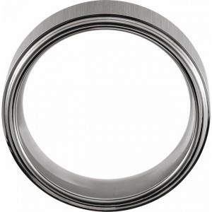 Tungsten 8 mm Rounded Edge Size 10 Band with Stone Finish