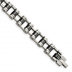 Stainless Steel Polished with Magnetic Links 8.5in Bracelet