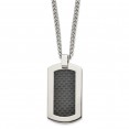 Titanium Polished w/Black Carbon Fiber Inlay 24in Necklace