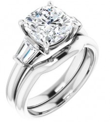 Baguette and Cushion Diamond Engagement Ring (2.22ctw.)