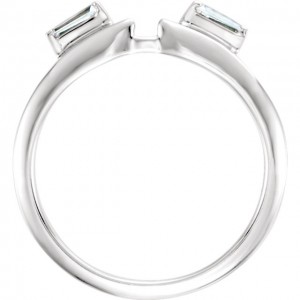 14K White Tapered Baguette Wrap-Style Ring Enhancer (.20ct)