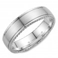Brushed Center And Rope Detailed Wedding Band