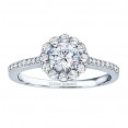 Rm1058-14k White Gold Round Cut Halo Diamond Semi Mount Engagement Ring