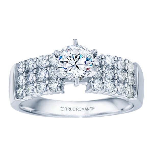 Rm1135-14k White Gold Classic Semi Mount Engagement Ring