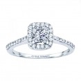 Rm1301p-14k White Gold Princess Cut Halo Diamond Semi Mount Engagement Ring