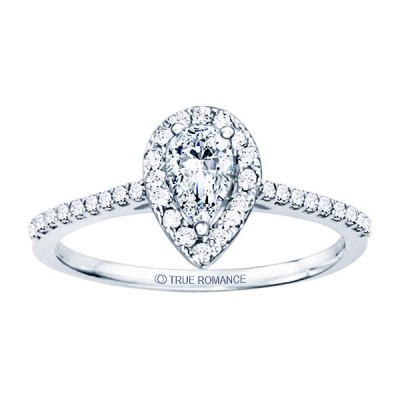 Rm1301ps-14k White Gold Halo Engagement Ring