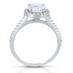 Rm1301r-14k White Gold Round Cut Halo Diamond Semi Mount Engagement Ring